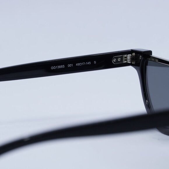 Gucci GG1368S 001 Sunglasses Black Oval Frame, Grey Mirror Lenses - Picture 7 of 12